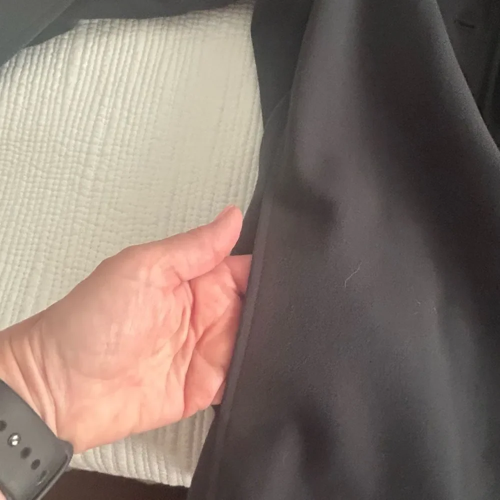 Eileen Fisher System Women’s Charcoal Gray Button Blazer Silk Lining Size Large - Picture 9 of 12